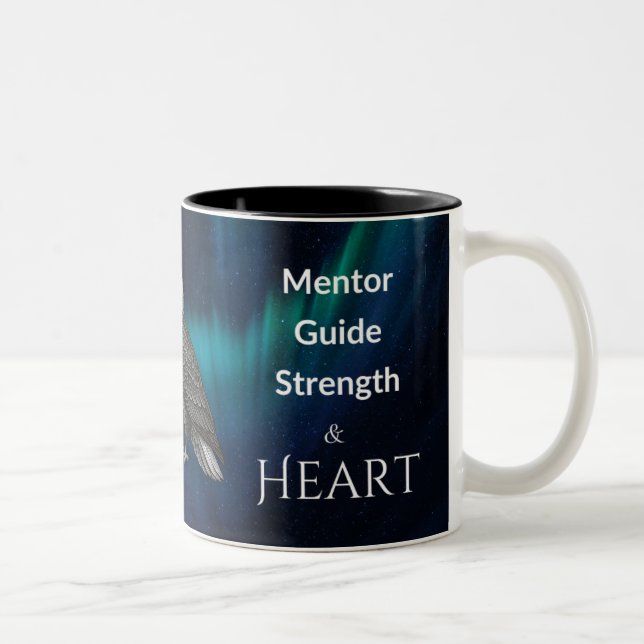 Dad Is Mentor Guide Strength & Heart Mug Eagle Zweifarbige Tasse (Rechts)