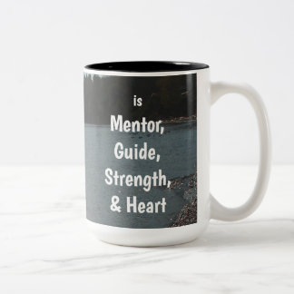 Dad Is Mentor, Guide, Strength & Heart Zweifarbige Tasse