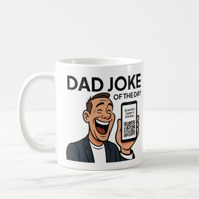 Dad Joke Mug with Daily QR Code – Endless Dad Joke Kaffeetasse (Links)