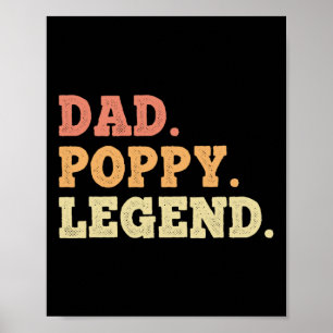 Dad Klatschmohn Legende Retro Vintage Lustig Legen Poster