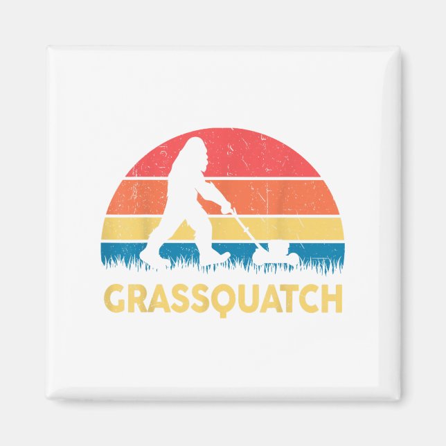 Dad Lawn Mowing Grquatch Bigfoot Mower Gift Funny  Magnet (Vorne)