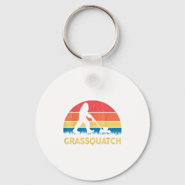 Dad Lawn Mowing Grquatch Bigfoot Mower Gift Funny  Schlüsselanhänger (Vorderseite)