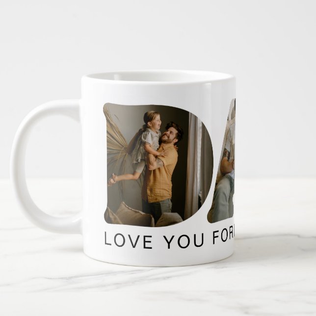 DAD Letter Photo Collage Jumbo-Tasse (Links)