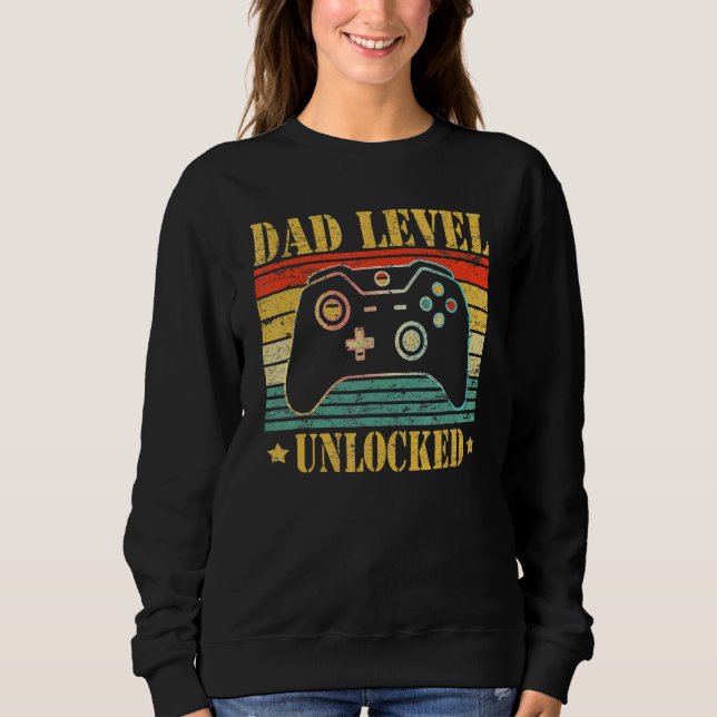 Dad Level Unlocked 2023 Gamer Pregnancy Soon To Be Sweatshirt (Vorderseite)