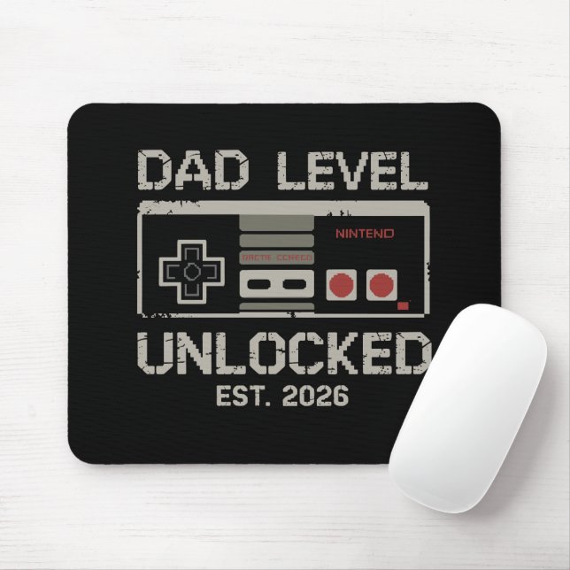 Dad Level Unlocked 2026 Soon to Be Gamer Daddy Mousepad (Mit Mouse)