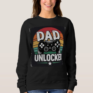 Dad Level Unlocked Funny New Dad Jokes Gift Sweatshirt
