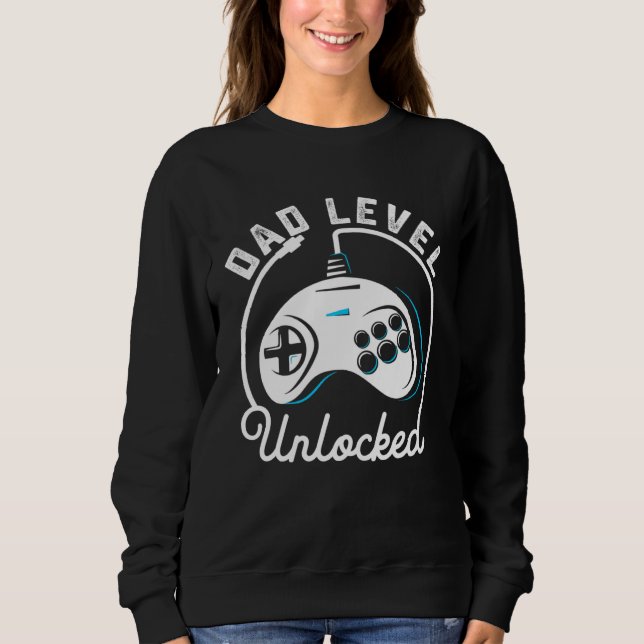 Dad Level Unlocked Gamer Gaming Daddy Promoted to  Sweatshirt (Vorderseite)