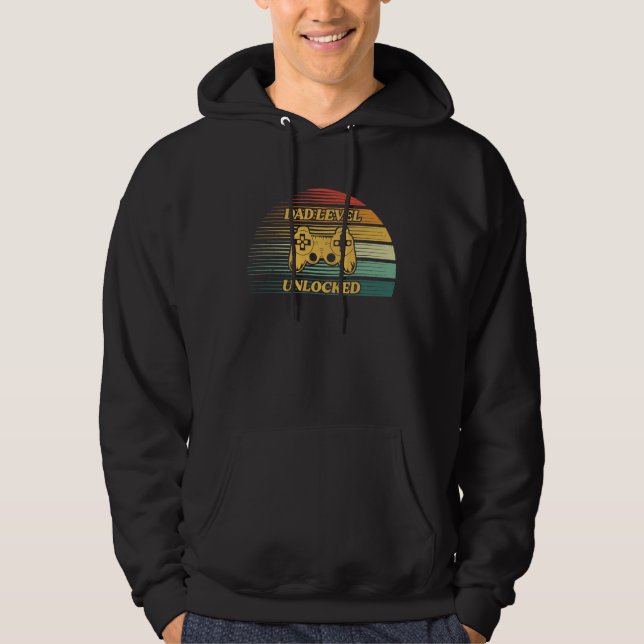Dad Level Unlocked New Dad Father Pregnancy Announ Hoodie (Vorderseite)