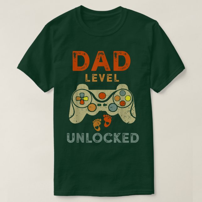 Dad Level Unlocked New Dad Father Pregnancy Announ T-Shirt (Design vorne)