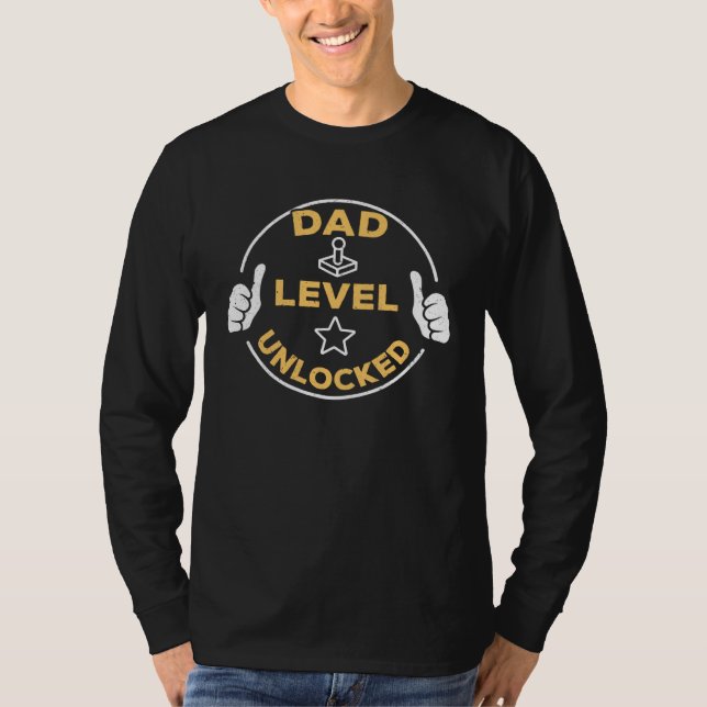 Dad Level Unlocked Soon To Be Dad T-Shirt (Vorderseite)