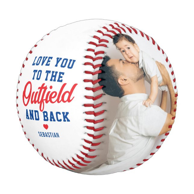 Dad Love You to the Outfield and Back Photo Baseball (Schrägansicht)