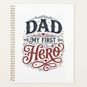 Dad Mein Erster Held Vintage-Typografie-Shirt_1 Planer