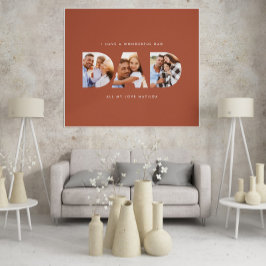 Dad modern typography child gift terracotta poster
