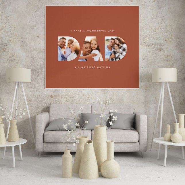 Dad modern typography child gift terracotta poster (Von Creator hochgeladen)