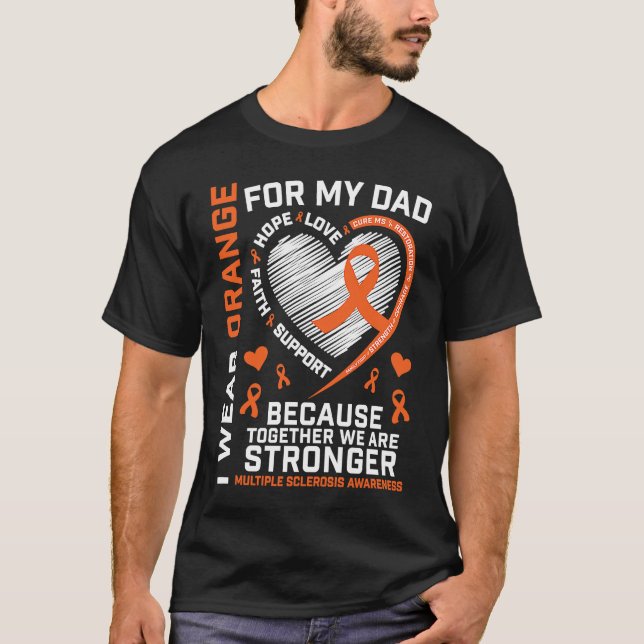 Dad MS  Kids Multiple Sclerosis  Dad MS Awareness T-Shirt (Vorderseite)