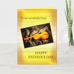 Dad, Musical Father's day card with a violin Karte