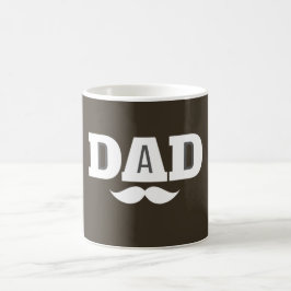 Dad  Mustache Mug Brown and White Kaffeetasse
