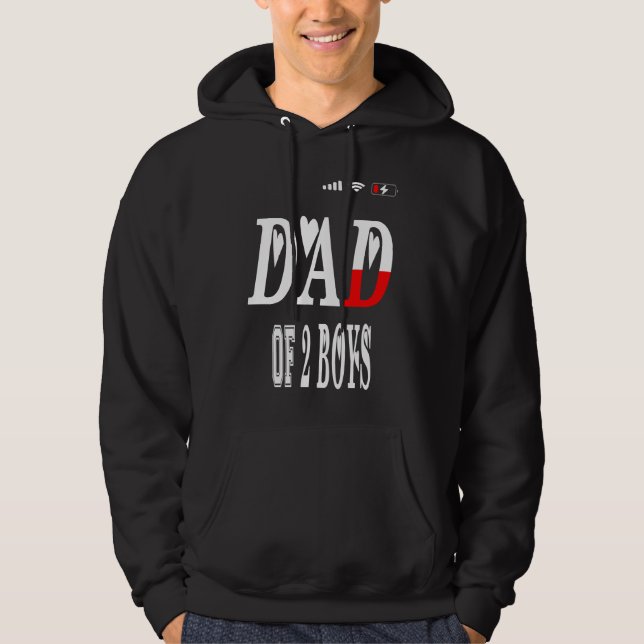 DAD of 2 Boys father or grandpa of 2 kids  13 Hoodie (Vorderseite)
