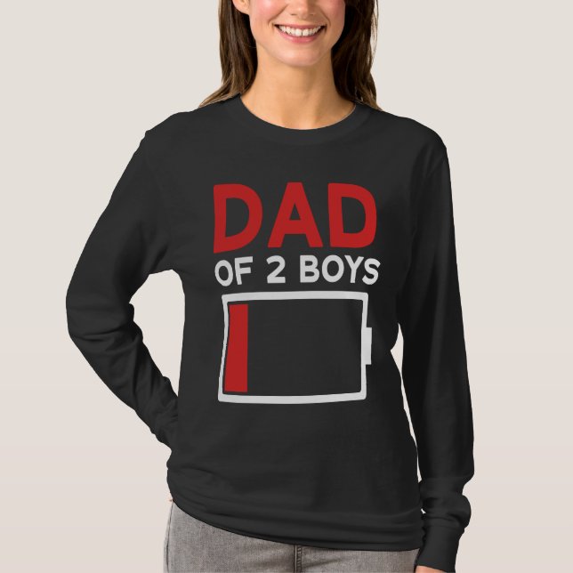 Dad of 2 Boys Father's Day T-Shirt (Vorderseite)