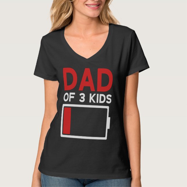 Dad of 3 Kids Father's Day T-Shirt (Vorderseite)