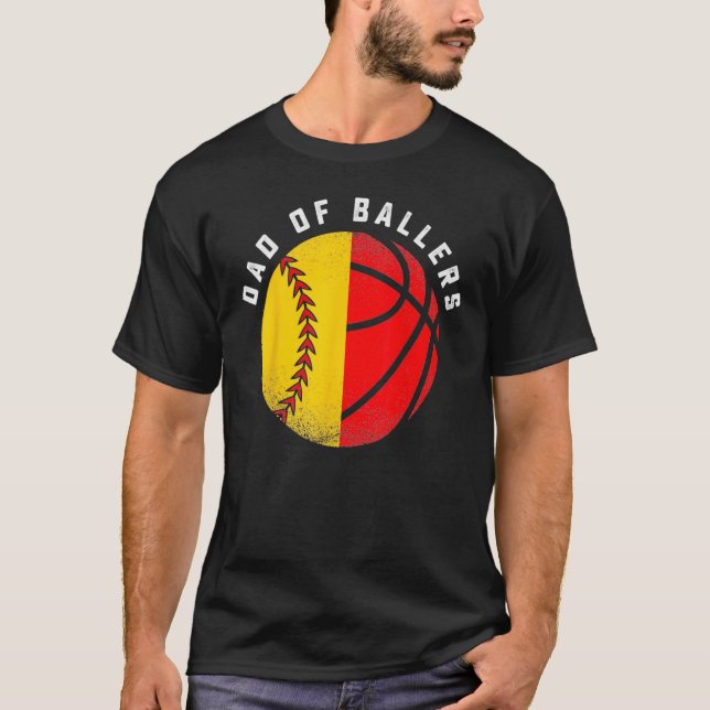 Dad Of Ballers Baseball Softball  Father s Day T-Shirt (Vorderseite)