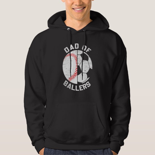 Dad Of Ballers Fathers Day Sport  Papa Soccer Base Hoodie (Vorderseite)