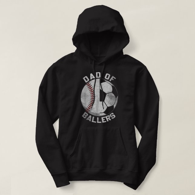 Dad Of Ballers Soccer Baseball Ball Player Coach F Hoodie (Design vorne)