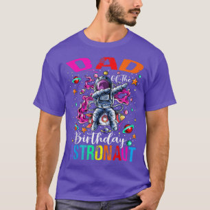 Dad of the Birthday Astronaut Boy Space Theme Kids T-Shirt