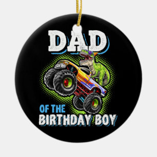 Dad of the Birthday Boy Dinosaur Monster Truck Keramik Ornament