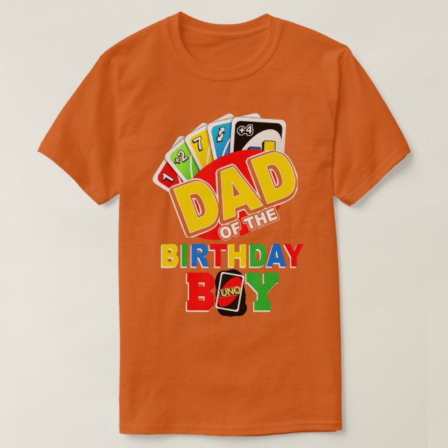Dad of the Birthday Boy  Uno Daddy Papa Father 1st T-Shirt (Design vorne)