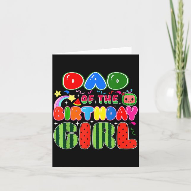 Dad Of The Birthday Girl Melon Family Matching Fun Karte (Vorderseite)