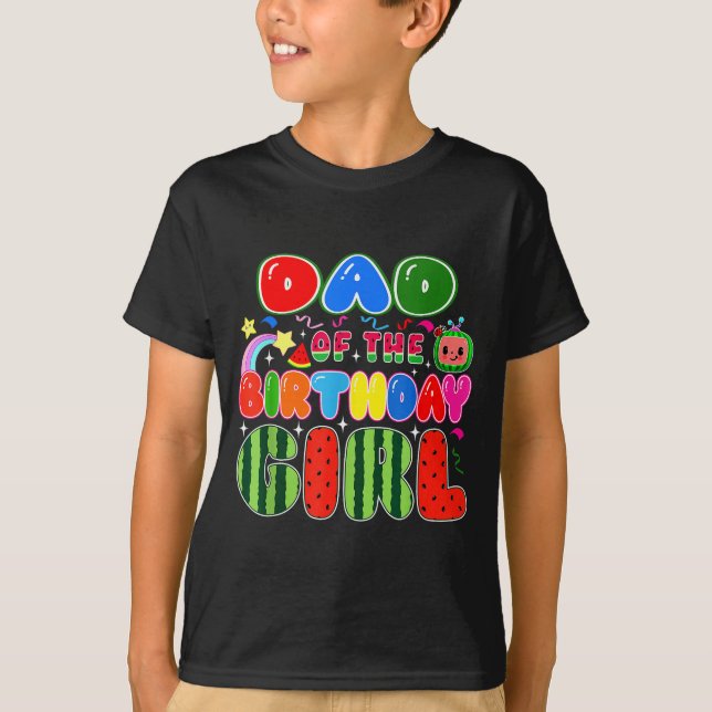 Dad Of The Birthday Girl Melon Family Matching Fun T-Shirt (Vorderseite)