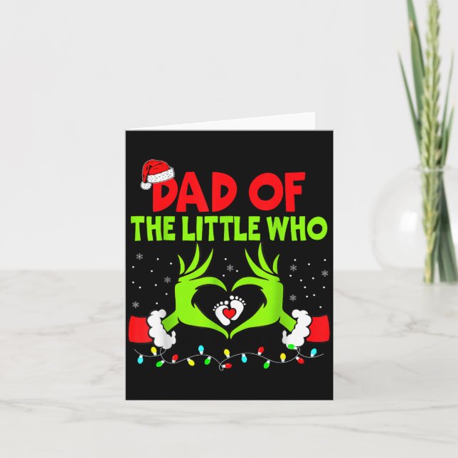 Dad Of The Little Who Funny Christmas Pregnancy An Karte (Vorderseite)