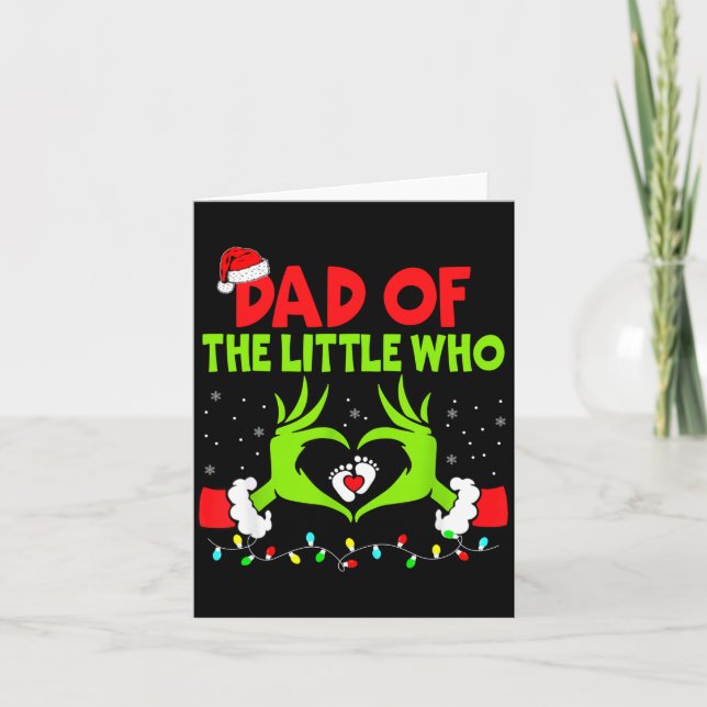 Dad Of The Little Who Funny Christmas Pregnancy An Karte (Vorderseite)