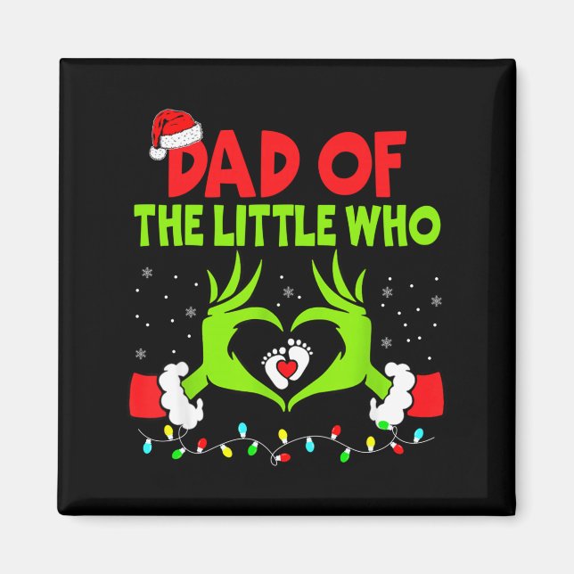 Dad Of The Little Who Funny Christmas Pregnancy An Magnet (Vorne)