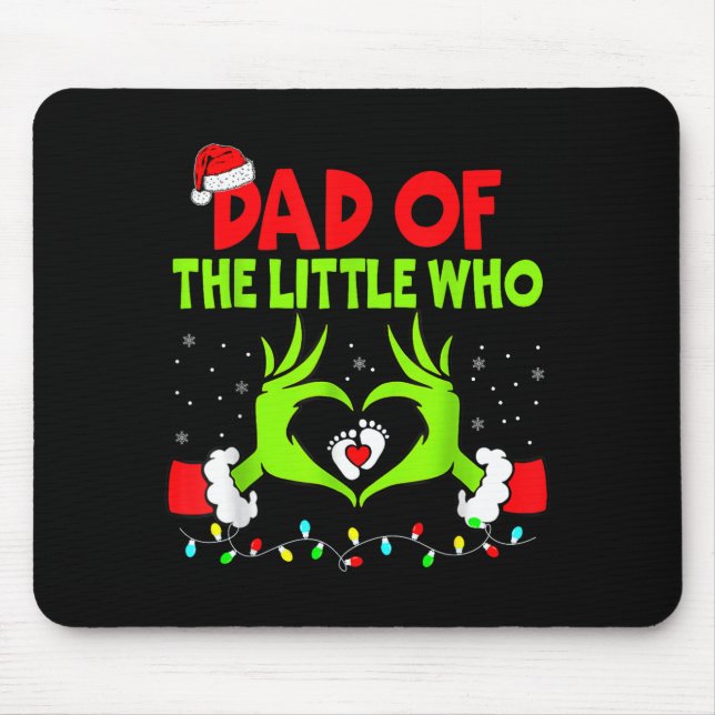 Dad Of The Little Who Funny Christmas Pregnancy An Mousepad (Vorne)
