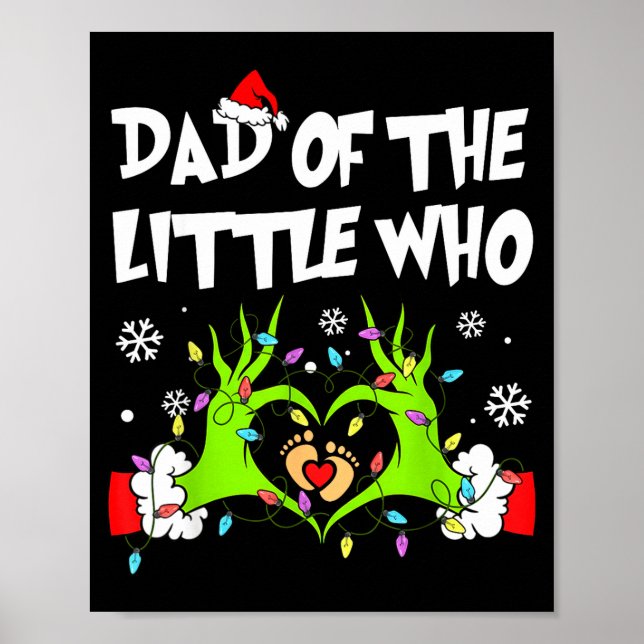 Dad Of The Little Who Funny Christmas Pregnancy An Poster (Vorne)