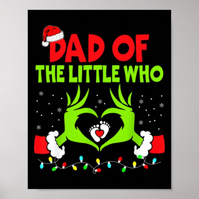 Dad Of The Little Who Funny Christmas Pregnancy An Poster (Vorne)
