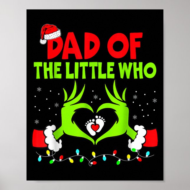 Dad Of The Little Who Funny Christmas Pregnancy An Poster (Vorne)