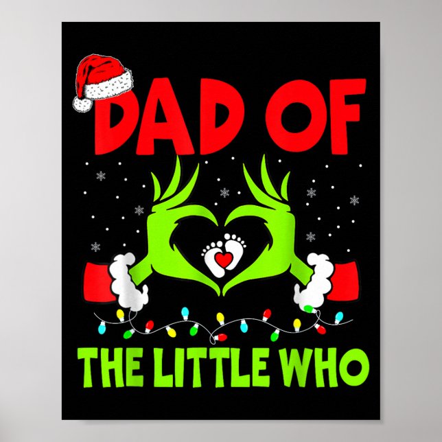 Dad Of The Little Who Funny Christmas Pregnancy An Poster (Vorne)