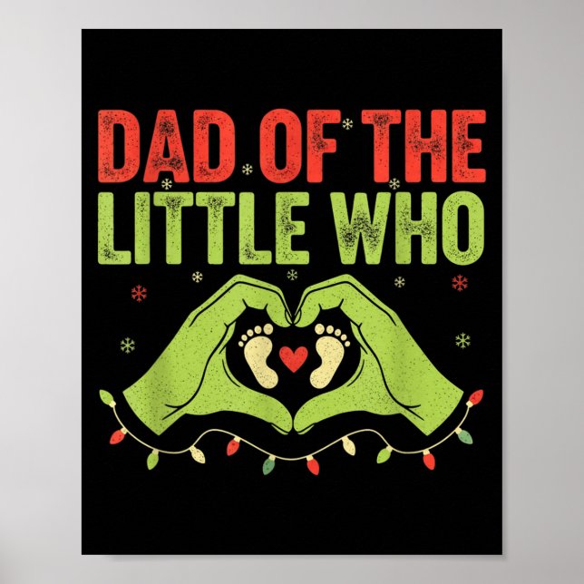 Dad Of The Little Who Qoute Christmas Pregnancy An Poster (Vorne)