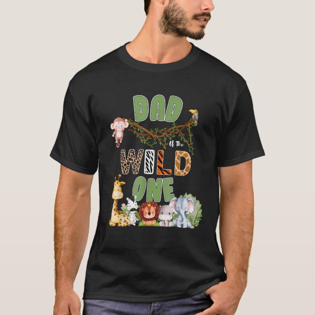 Dad Of The Wild One 1st Birthday Safari Family  T-Shirt (Vorderseite)