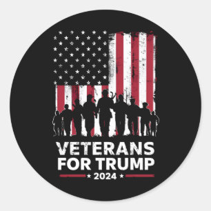 Dad Opa Veteranen Für Trump 2024 Amerikanische Fla Runder Aufkleber