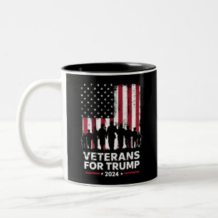 Dad Opa Veteranen Für Trump 2024 Amerikanische Fla Zweifarbige Tasse