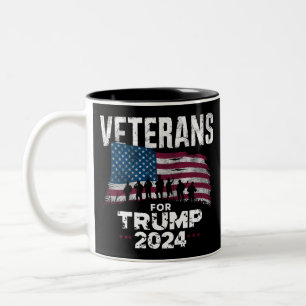 Dad Opa Veteranen Für Trump 2024 Amerikanische Fla Zweifarbige Tasse