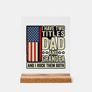 Dad Opa Vintage Patriotisches Familien-Shirt Desig Acrylschild