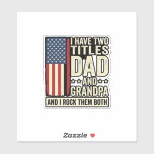 Dad Opa Vintage Patriotisches Familien-Shirt Desig Aufkleber