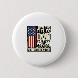 Dad Opa Vintage Patriotisches Familien-Shirt Desig Button