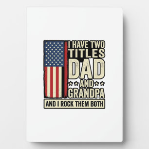 Dad Opa Vintage Patriotisches Familien-Shirt Desig Fotoplatte