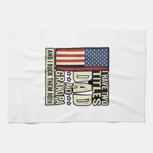 Dad Opa Vintage Patriotisches Familien-Shirt Desig Geschirrtuch